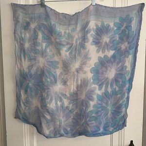 Vintage A. Sulka &‎ Company double layer silk pastel floral watercolor scarf